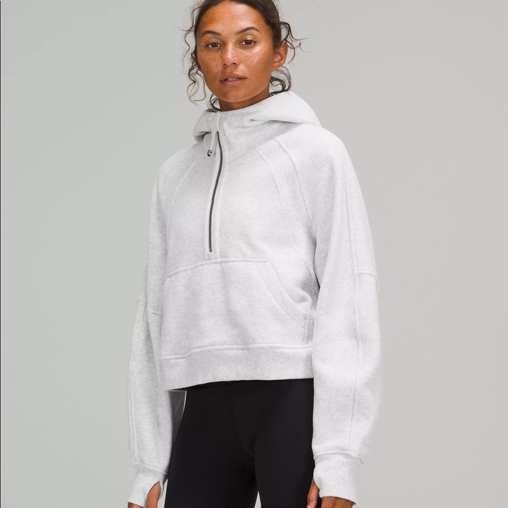 NEW Lululemon Scuba Oversized Half-Zip Hoodie in Light Grey